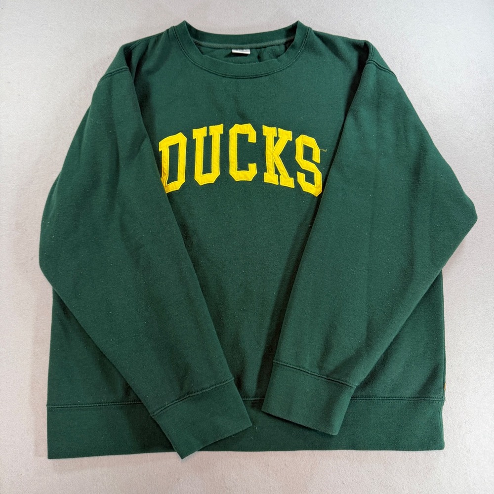 ZooZatz Oregon Ducks Women's XL Green Fleece Crewneck Sweatshirt NCAA